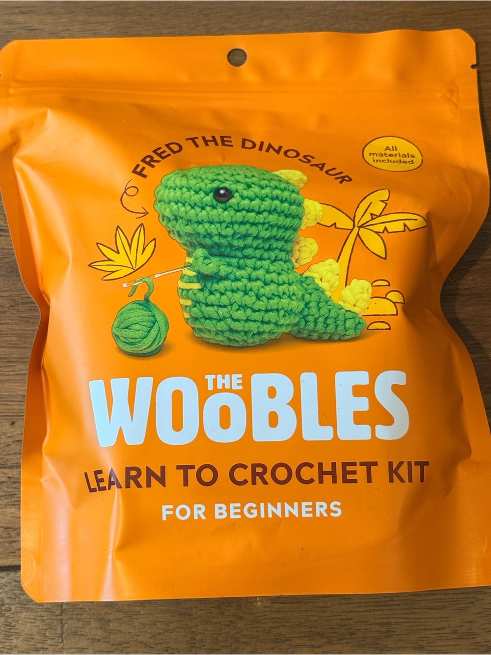 The Woobles "Fred the Dinosaur" Crochet Kit